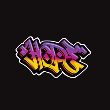 hope word text street art graffiti tagging vector
