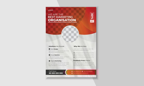 Creative Corporate Business Flyer Design or Brochure Cover Template With Paper Background vector