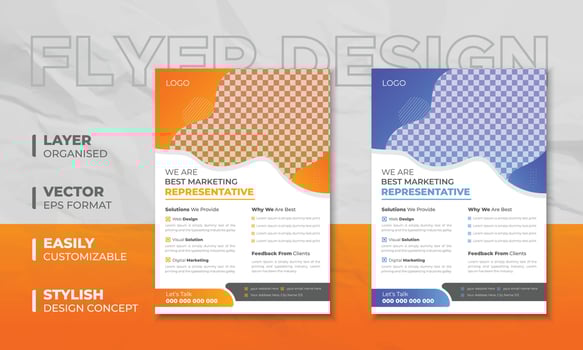 Creative Corporate Business Flyer Design or Brochure Cover Template With Paper Background vector
