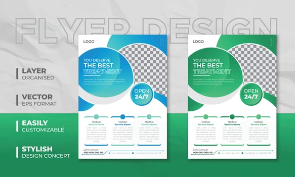 Creative Medical Healthcare Flyer Design or Brochure Cover Template With Stylish Paper Background vector
