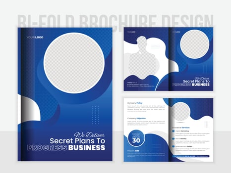 Corporate Business Brochure Design, Brochure Template, Multipurpose template with cover, back and inside pages. Trendy minimalist design vector