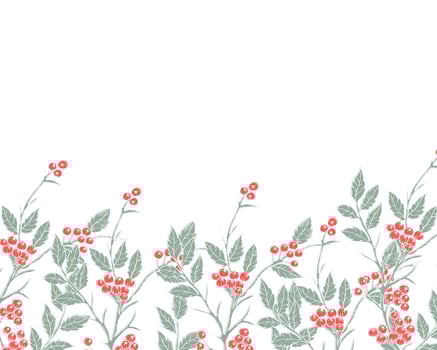 Hand Drawn Coffee Branch Leaves Background vector