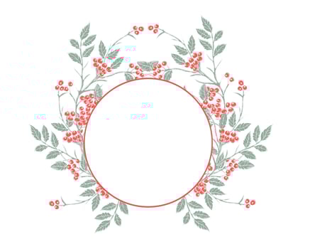 Hand Drawn Coffee Branch Leaves Wreath vector
