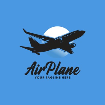 Air plane illustration logo design vector