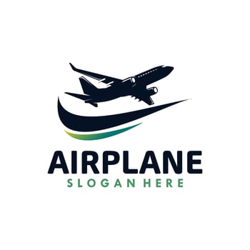 Air plane illustration logo design vector