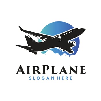 Air plane illustration logo design vector