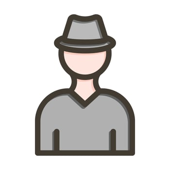 Private Investigator Thick Line Filled Colors For Personal And Commercial Use. vector
