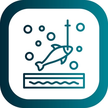 Ice fishing Vector Icon Design