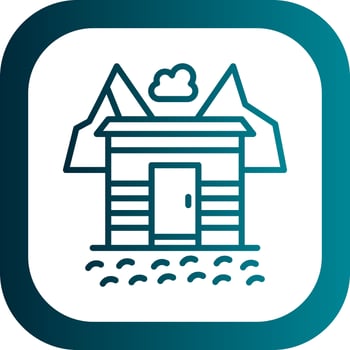 Snow-covered village Vector Icon Design