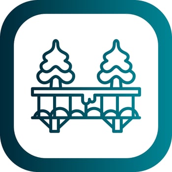 Snow-covered bridge Vector Icon Design