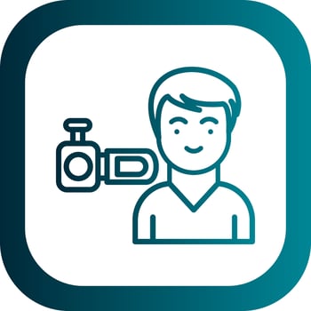 Camera Man Vector Icon Design