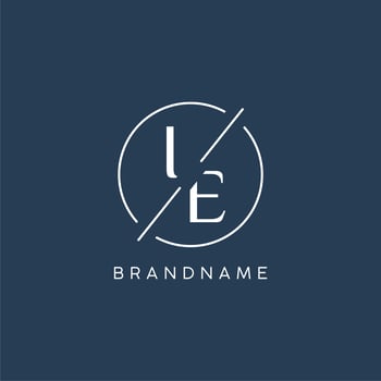 Initial letter IE logo monogram with circle line style vector