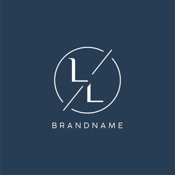 Initial letter LL logo monogram with circle line style vector