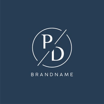 Initial letter PD logo monogram with circle line style vector
