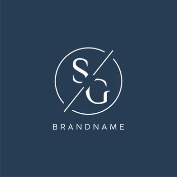 Initial letter SG logo monogram with circle line style vector