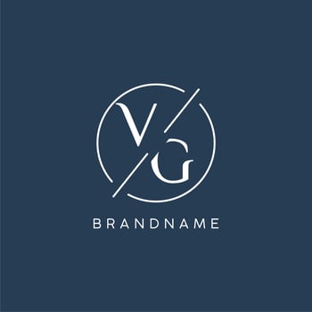 Initial letter VG logo monogram with circle line style vector