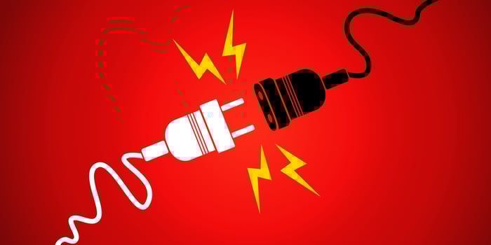Vector vintage poster with electric elements.