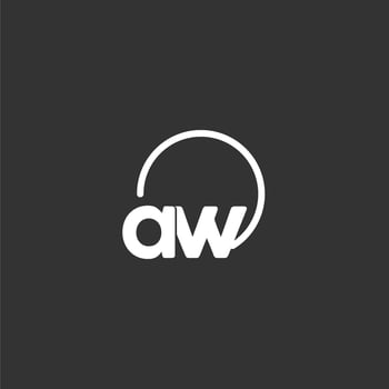 AW initial logo with rounded circle vector