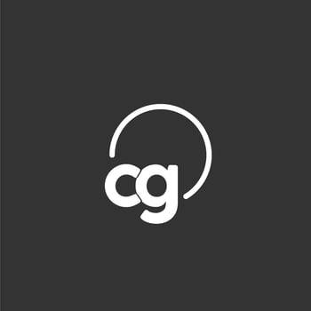 CG initial logo with rounded circle vector
