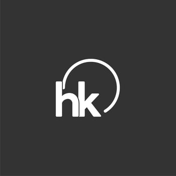 HK initial logo with rounded circle vector