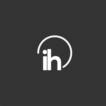 IH initial logo with rounded circle vector
