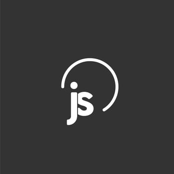 JS initial logo with rounded circle vector