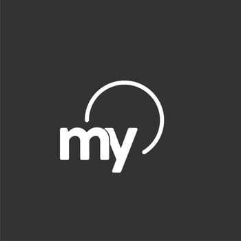 MY initial logo with rounded circle vector