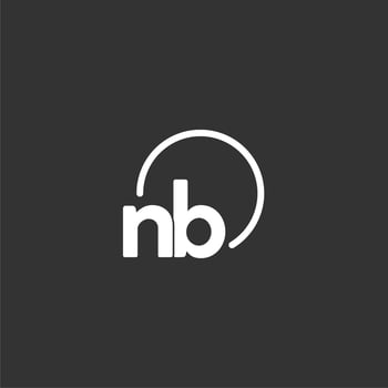 NB initial logo with rounded circle vector