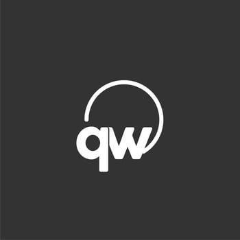 QW initial logo with rounded circle vector
