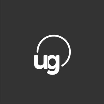 UG initial logo with rounded circle vector