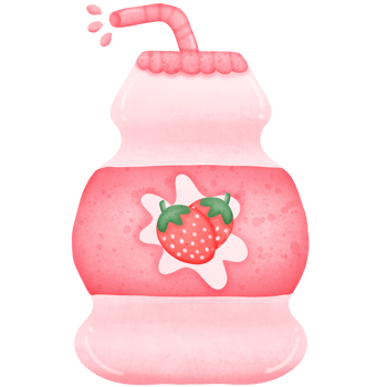 The strawberry milk in the bottle has a tube and water at the end of the tube isolated on transparent background png