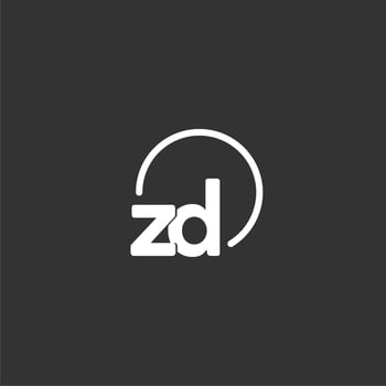 ZD initial logo with rounded circle vector
