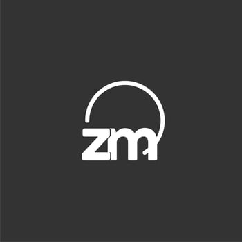 ZM initial logo with rounded circle vector