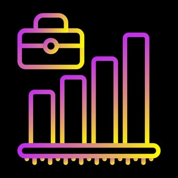 Briefcase with Chart Vector Icon