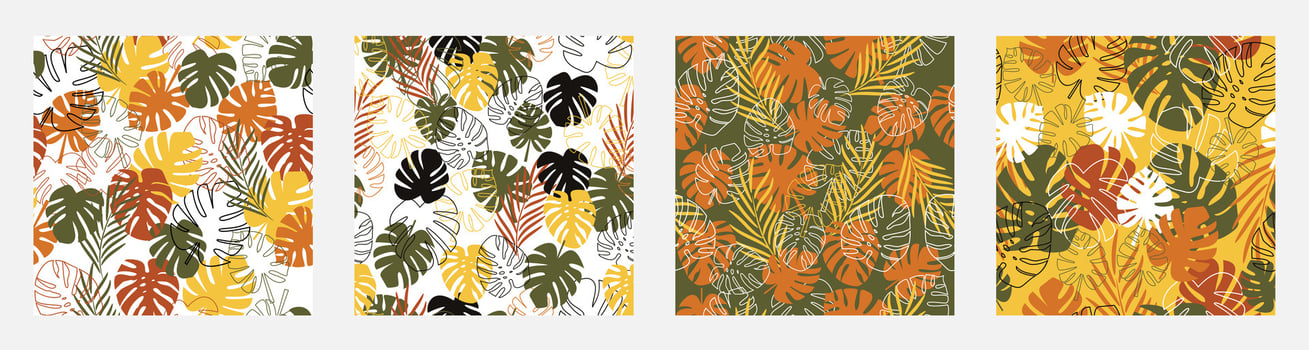 Seamlesss pattern tropical leaf. Monstera leaves seamless pattern vector