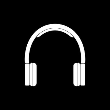 Headphone or Headset Silhouette for Icon, Symbol, Logo Type, Pictogram, Apps, Website, Art Illustration or Graphic Design Element. Vector Illustration