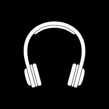 Headphone or Headset Silhouette for Icon, Symbol, Logo Type, Pictogram, Apps, Website, Art Illustration or Graphic Design Element. Vector Illustration