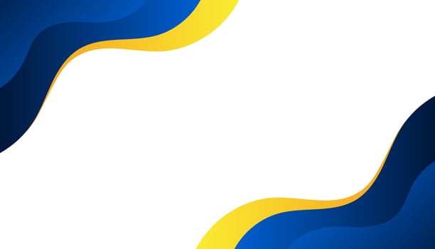 Abstract business banner background with blue, yellow, and white modern curve. Vector illustration