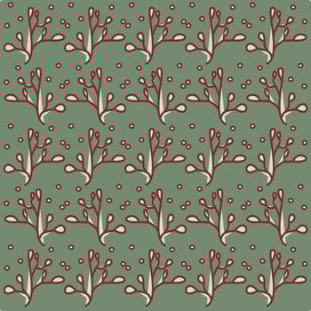 Floral seamless pattern. Branch with leaves ornamental texture. Flourish nature summer garden textured background vector