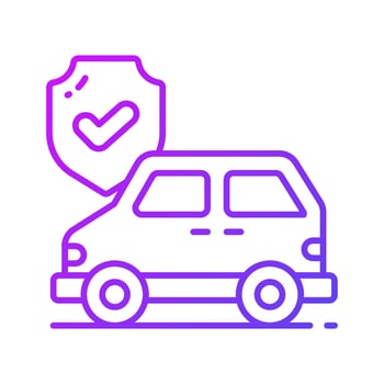 Download this premium icon of car insurance, protection shield with car, car safety vector