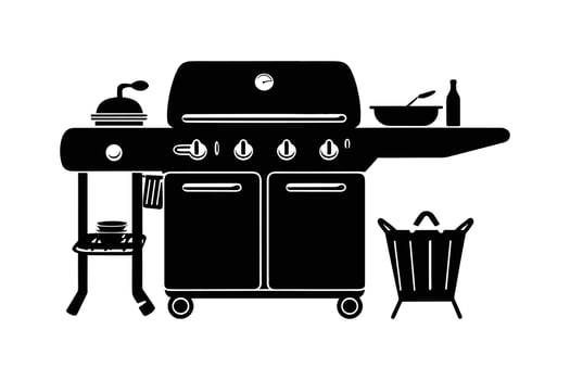 Kitchen Utensils Silhouette Vector, new kitchen tolls black, black silhouette vector