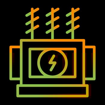 Power Transformer Vector Icon