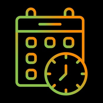Calender Clock Vector Icon