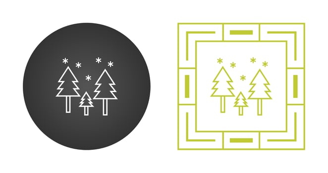 Snowing in trees Vector Icon