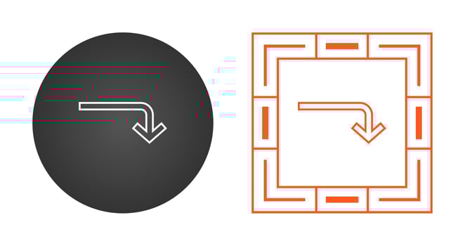 Turn Down Vector Icon