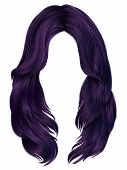 trendy woman long hairs purple colors .  beauty fashion .  realistic  graphic 3d vector
