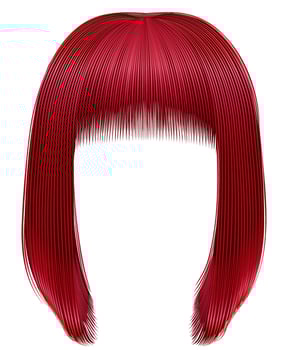 trendy hairs Red colors . kare fringe . beauty fashion vector