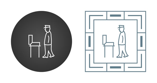 Guard Checking Briefcase Vector Icon