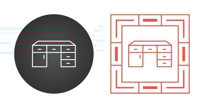 Table with Drawers Vector Icon