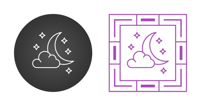Starry Night Vector Icon